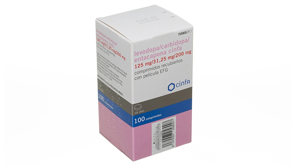 LEVODOPA/CARBIDOPA/ENTACAPONA CINFA 125 mg/31,25 mg/200 mg COMPRIMIDOS REVESTIDOS POR PELÍCULA