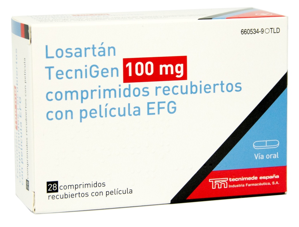 LOSARTAN TECNIGEN 100 mg COMPRIMIDOS REVESTIDOS POR PELÍCULA