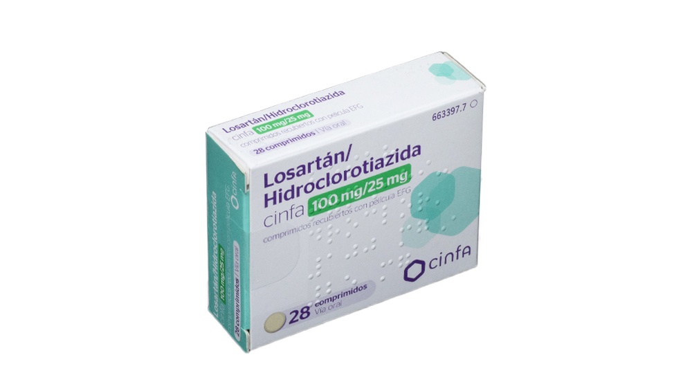 LOSARTAN/HIDROCLOROTIAZIDA CINFA 100 mg/25 mg COMPRIMIDOS REVESTIDOS POR PELÍCULA