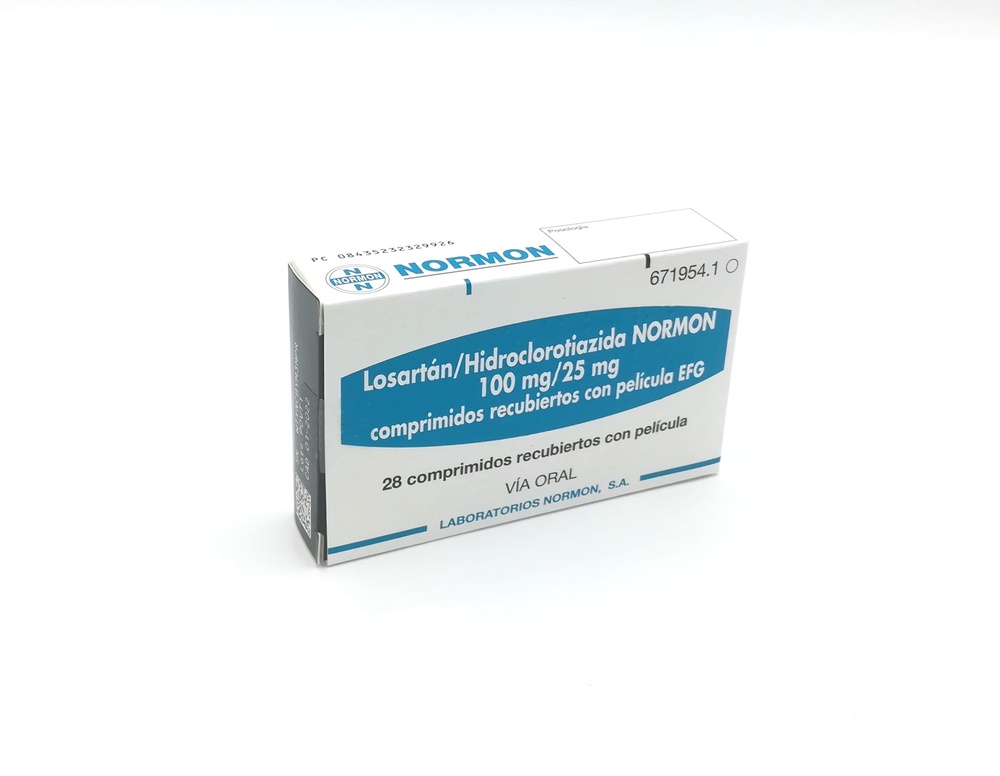 LOSARTAN/HIDROCLOROTIAZIDA NORMON 100/25 mg COMPRIMIDOS REVESTIDOS POR PELÍCULA
