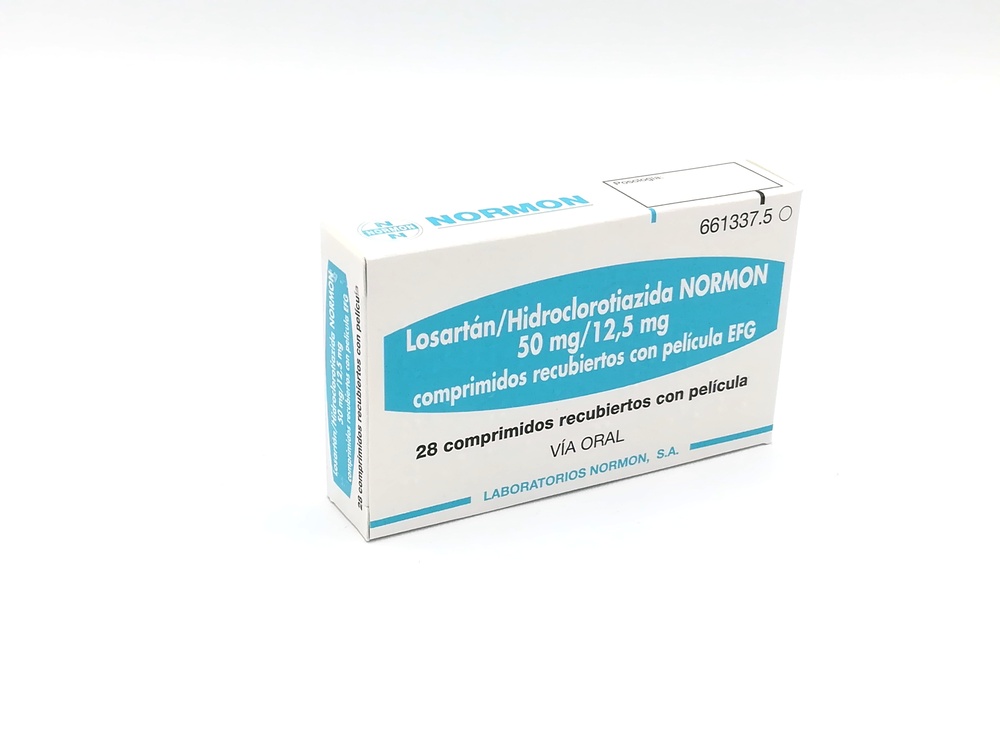 LOSARTAN/HIDROCLOROTIAZIDA NORMON 50/12,5 mg COMPRIMIDOS REVESTIDOS POR PELÍCULA