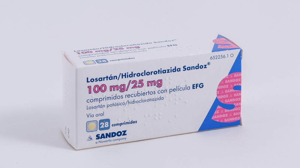 LOSARTAN/HIDROCLOROTIAZIDA SANDOZ 100mg/25mg COMPRIMIDOS REVESTIDOS POR PELÍCULA