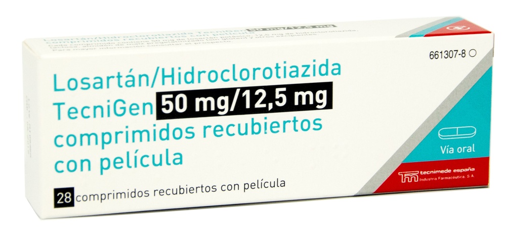 LOSARTAN/HIDROCLOROTIAZIDA TECNIGEN 50/12,5 mg COMPRIMIDOS REVESTIDOS POR PELÍCULA