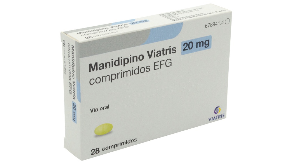 MANIDIPINO VIATRIS 20 mg COMPRIMIDOS