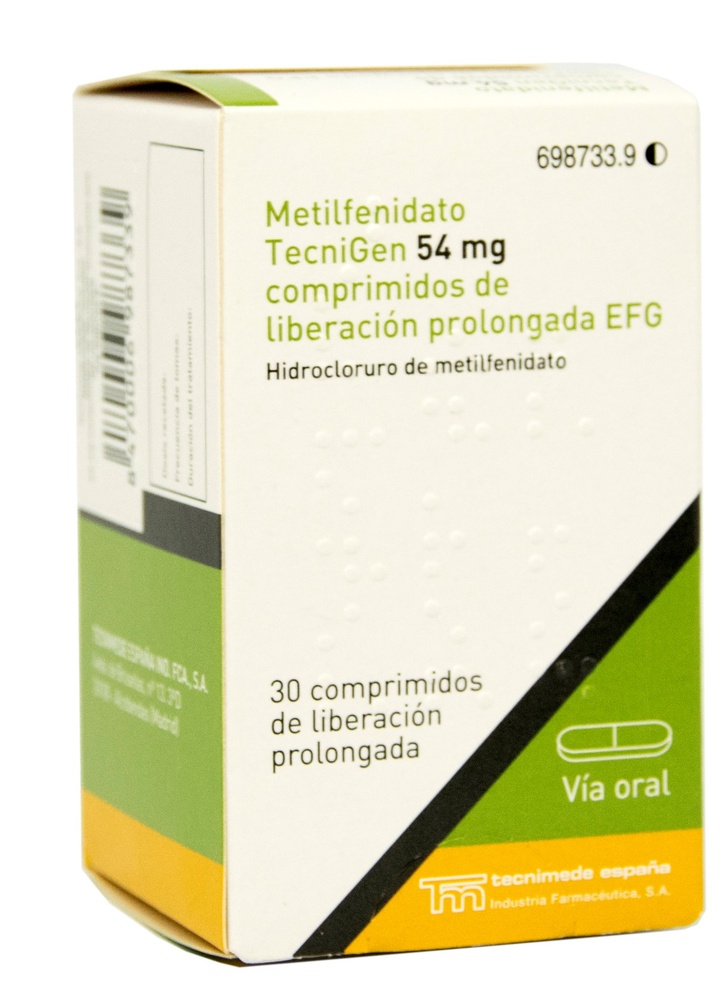 METILFENIDATO TECNIGEN 54 mg COMPRIMIDOS DE LIBERTAÇÃO PROLONGADA