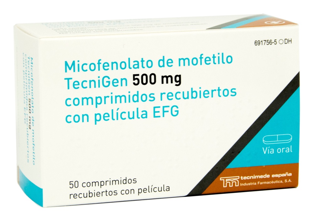 MOFETIL MICOFENOLATO TECNIGEN 500 mg COMPRIMIDOS REVESTIDOS POR PELÍCULA
