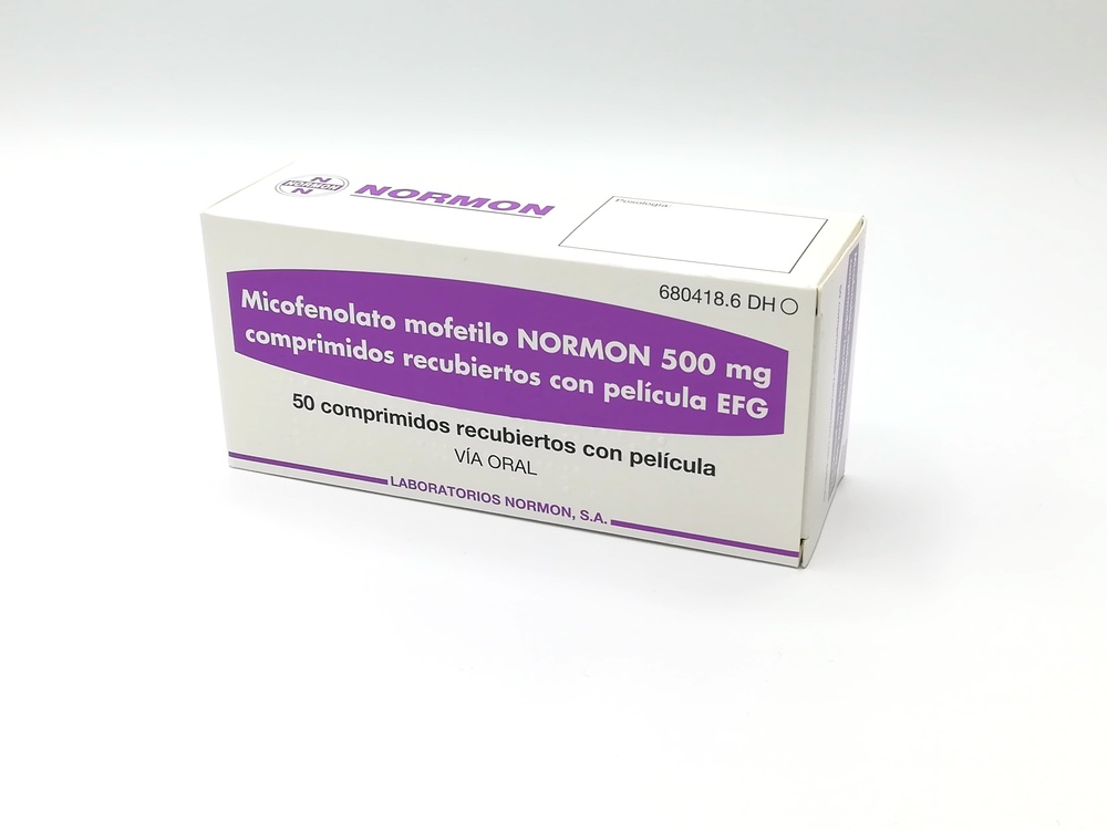 MICOFENOLATO MOFETILO NORMON 500 mg COMPRIMIDOS REVESTIDOS POR PELÍCULA