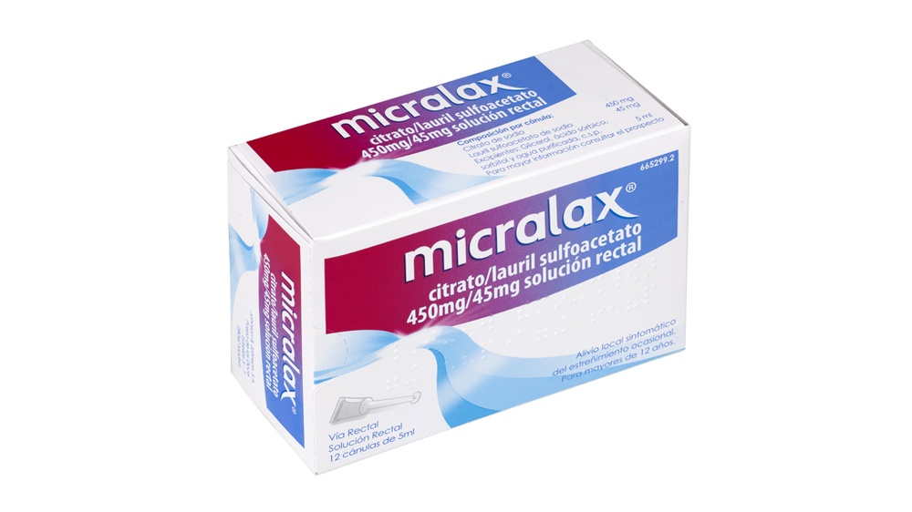 MICRALAX CITRATO/LAURIL SULFOACETATO 450 mg/45 mg solução retal