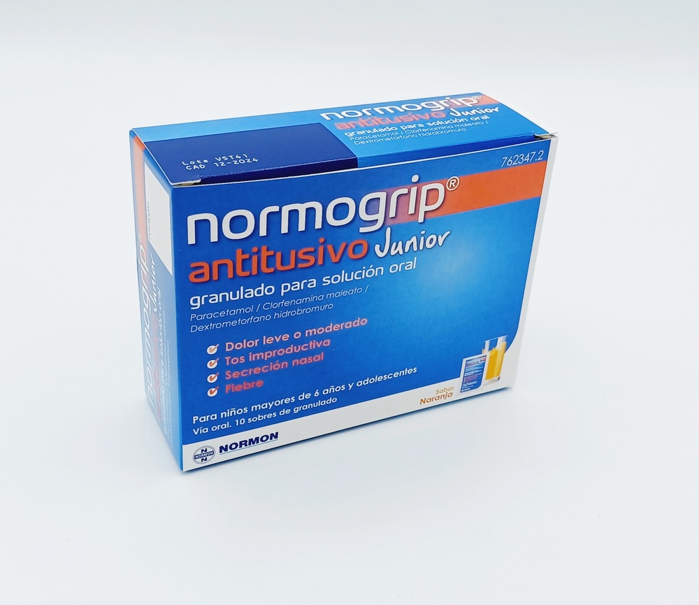 NORMOGRIP ANTITUSSIVO JUNIOR GRÂNULOS PARA SOLUÇÃO ORAL