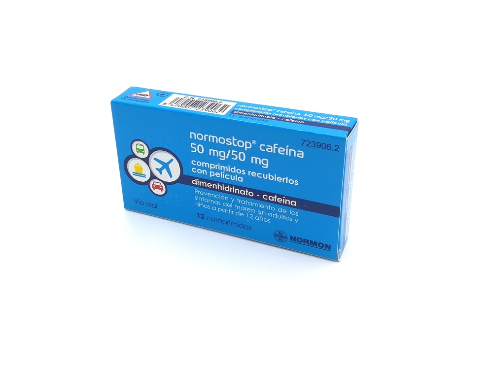 NORMOSTOP CAFEÍNA 50 MG/50 MG COMPRIMIDOS REVESTIDOS POR PELÍCULA