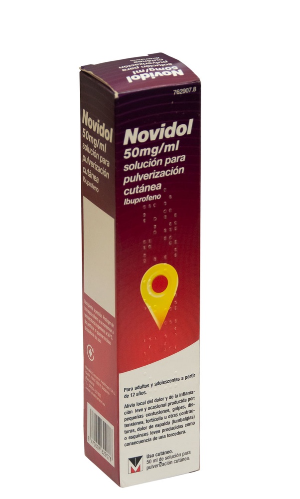NOVIDOL 50 mg/ml SOLUÇÃO PARA PULVERIZAÇÃO CUTÂNEA