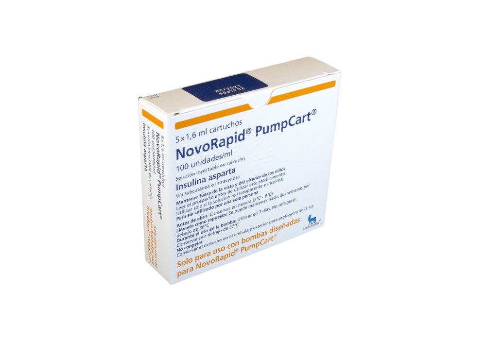 NOVORAPID PUMPCART 100 U/mL SOLUÇÃO INJETÁVEL EM CARTUCHO