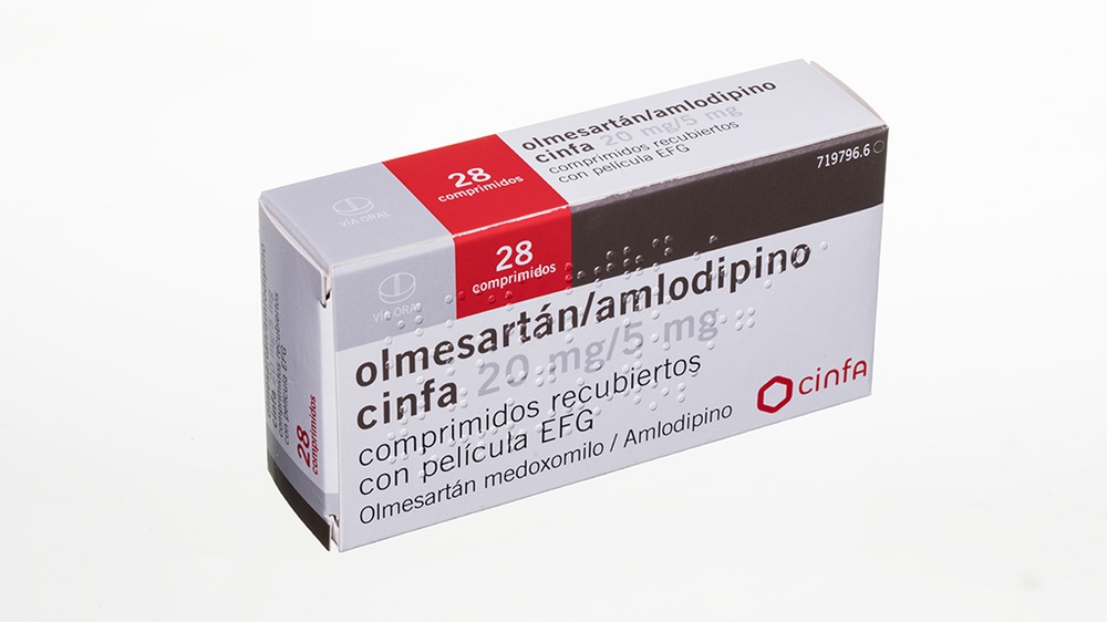 OLMESARTAN/AMLODIPINO CINFA 20 mg/5 mg COMPRIMIDOS REVESTIDOS POR PELÍCULA