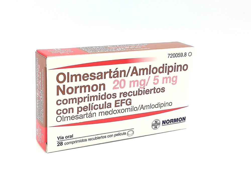 OLMESARTAN/AMLODIPINO NORMON 20 mg/5 mg COMPRIMIDOS REVESTIDOS POR PELÍCULA