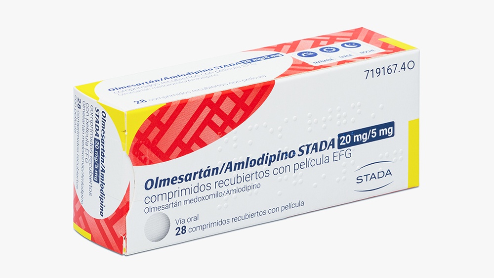 OLMESARTAN/AMLODIPINO STADA 20 mg/5 mg COMPRIMIDOS REVESTIDOS POR PELÍCULA