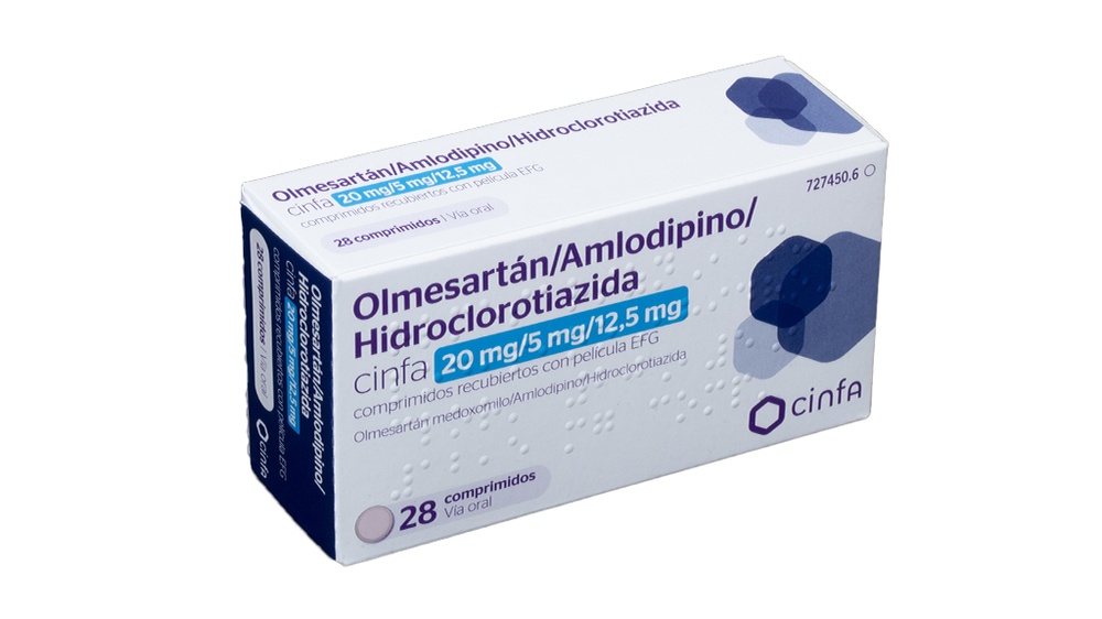 OLMESARTANA/AMLODIPINA/HIDROCLOROTIAZIDA CINFA 20 mg/5 mg/12,5 mg COMPRIMIDOS REVESTIDOS POR PELÍCULA