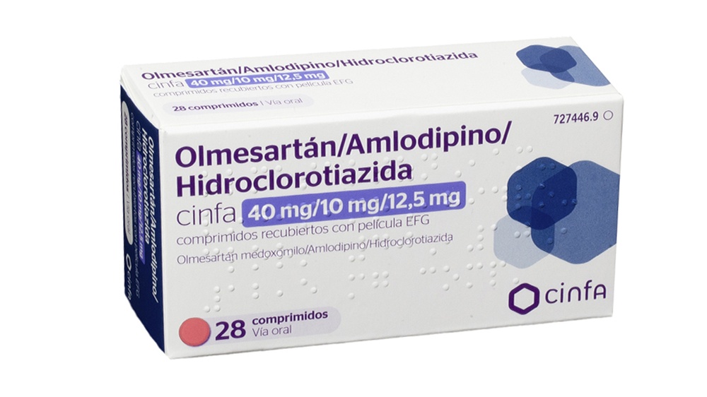 OLMESARTANA/AMLODIPINA/HIDROCLOROTIAZIDA CINFA 40 mg/10 mg/12,5 mg COMPRIMIDOS REVESTIDOS POR PELÍCULA