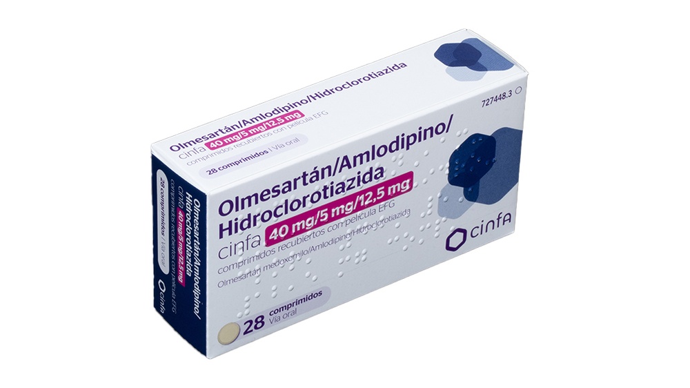 OLMESARTANA/AMLODIPINA/HIDROCLOROTIAZIDA CINFA 40 mg/5 mg/12,5 mg COMPRIMIDOS REVESTIDOS POR PELÍCULA