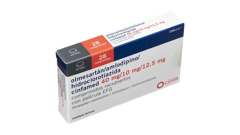 OLMESARTANA/AMLODIPINA/HIDROCLOROTIAZIDA CINFAMED 40 mg/10 mg/12,5 mg COMPRIMIDOS REVESTIDOS POR PELÍCULA