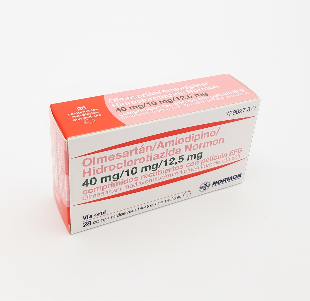OLMESARTANA/AMLODIPINA/HIDROCLOROTIAZIDA NORMON 40 mg/10 mg/12,5 mg COMPRIMIDOS REVESTIDOS POR PELÍCULA
