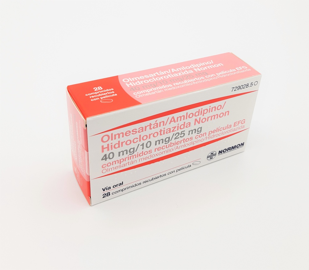 OLMESARTANA/AMLODIPINA/HIDROCLOROTIAZIDA NORMON 40 mg/10 mg/25 mg COMPRIMIDOS REVESTIDOS POR PELÍCULA