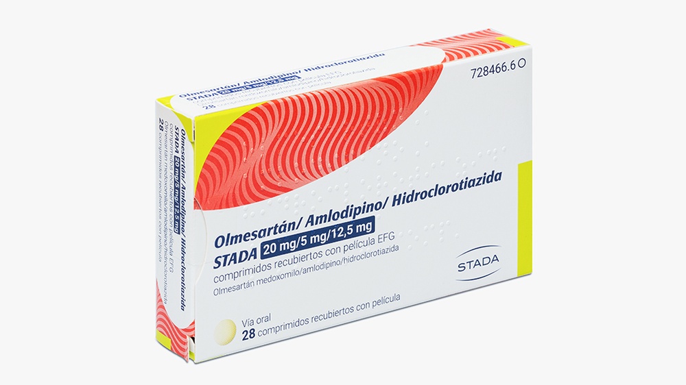 OLMESARTAN/AMLODIPINA/HIDROCLOROTIAZIDA STADA 20 mg/5 mg/12,5 mg COMPRIMIDOS REVESTIDOS POR PELÍCULA