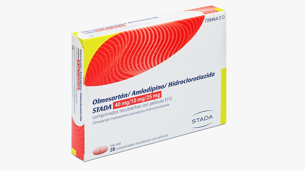 OLMESARTAN/AMLODIPINA/HIDROCLOROTIAZIDA STADA 40 mg/10 mg/25 mg COMPRIMIDOS REVESTIDOS POR PELÍCULA