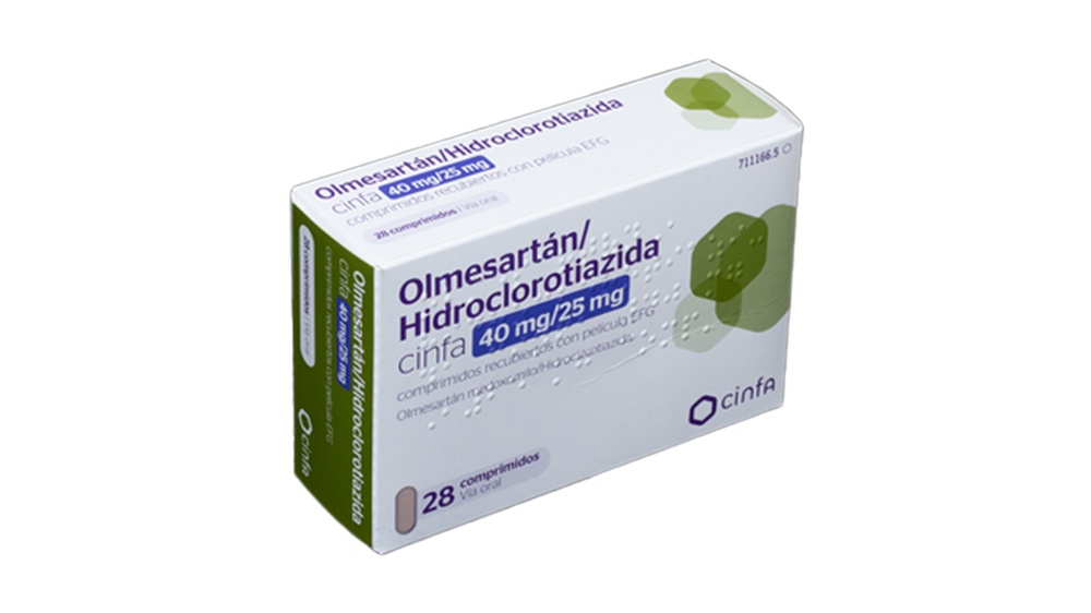 OLMESARTAN/HIDROCLOROTIAZIDA CINFA 40 mg/25 mg COMPRIMIDOS REVESTIDOS POR PELÍCULA