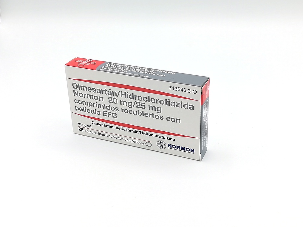 OLMESARTAN/HIDROCLOROTIAZIDA NORMON 20 mg/25 mg COMPRIMIDOS REVESTIDOS POR PELÍCULA