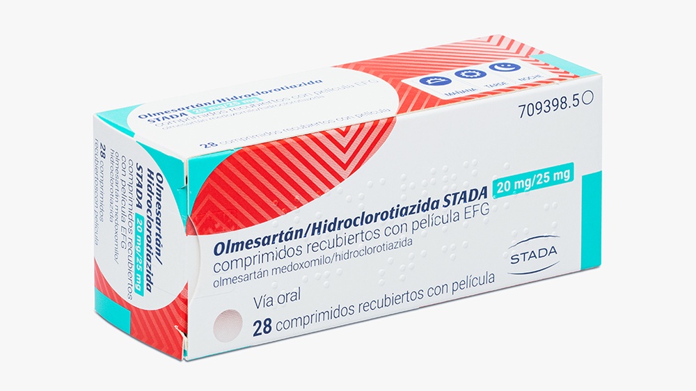 OLMESARTAN/HIDROCLOROTIAZIDA STADA 20 mg/25 mg COMPRIMIDOS REVESTIDOS POR PELÍCULA