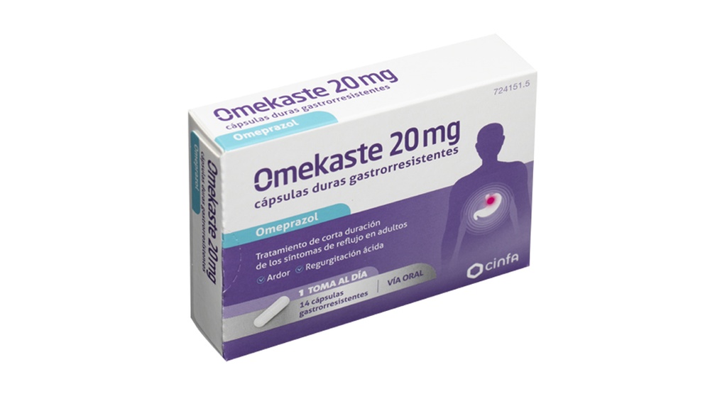 OMEKASTE 20 mg CÁPSULAS DURAS GASTRORRESISTENTES