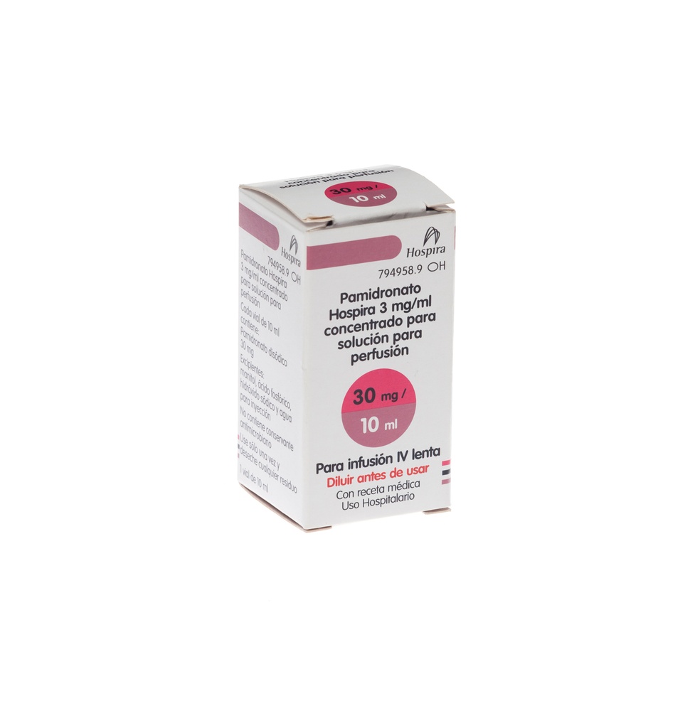 PAMIDRONATO HOSPIRA 3 mg/ml CONCENTRADO PARA SOLUÇÃO PARA PERFUSÃO