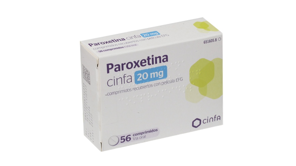 PAROXETINA CINFA 20 mg COMPRIMIDOS REVESTIDOS POR PELÍCULA