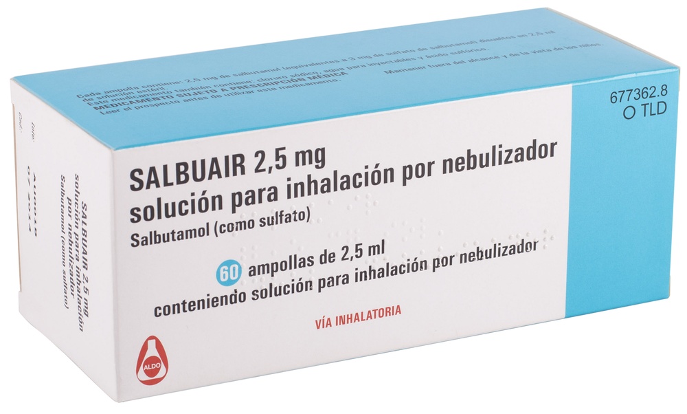SALBUAIR 2,5 mg SOLUÇÃO PARA INALAÇÃO POR NEBULIZADOR
