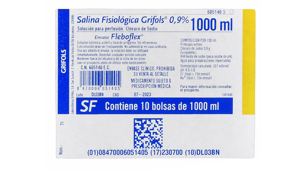 SOLUÇÃO SALINA GRIFOLS 0,9% SOLUÇÃO PARA PERFUSÃO