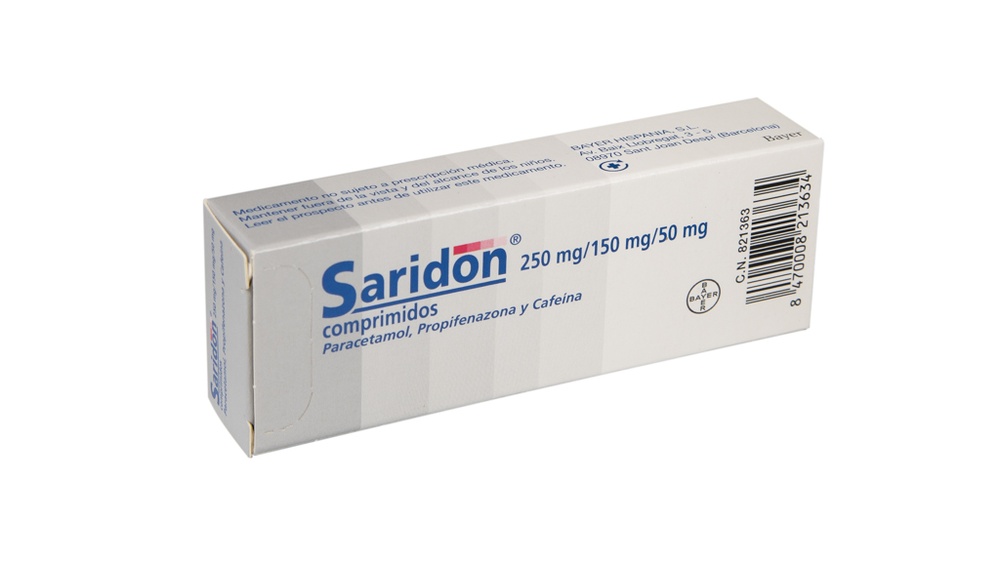 SARIDON 250 mg/150 mg/50 mg COMPRIMIDOS