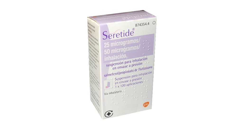 SERETIDE 25 microgramas/50 microgramas INALAÇÃO, SUSPENSÃO PARA INALAÇÃO EM EMBALAGEM COM PRESSÃO