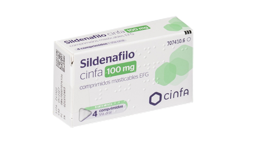 SILDENAFILO CINFA 100 mg COMPRIMIDOS MASTIGÁVEIS