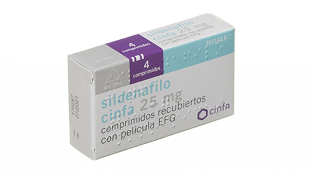 SILDENAFILO CINFA 25 mg COMPRIMIDOS REVESTIDOS POR PELÍCULA