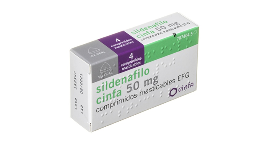 SILDENAFILO CINFA 50 mg COMPRIMIDOS MASTIGÁVEIS