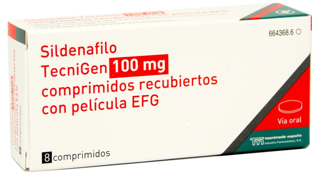 SILDENAFILO TECNIGEN 100 mg COMPRIMIDOS REVESTIDOS POR PELÍCULA