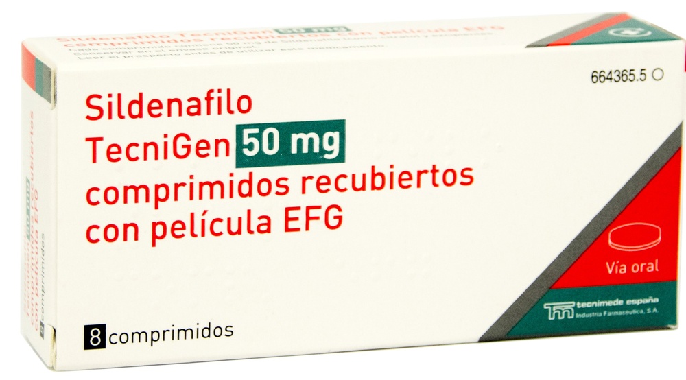 SILDENAFILO TECNIGEN 50 mg COMPRIMIDOS REVESTIDOS POR PELÍCULA