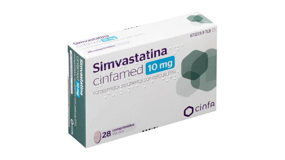 SIMVASTATINA CINFAMED 10 mg COMPRIMIDOS REVESTIDOS POR PELÍCULA