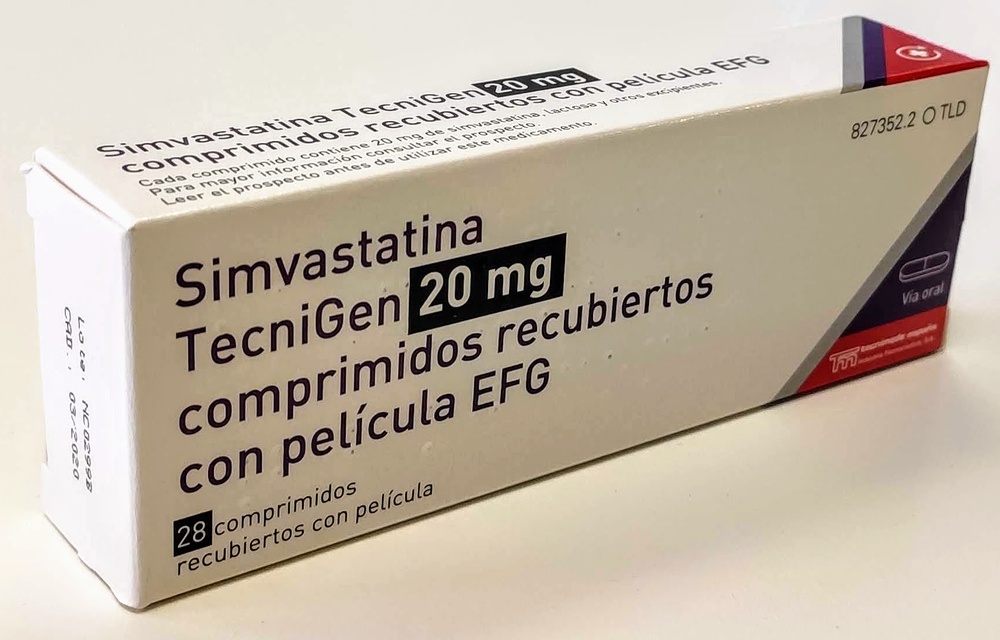 SIMVASTATINA TECNIGEN 20 mg COMPRIMIDOS REVESTIDOS POR PELÍCULA