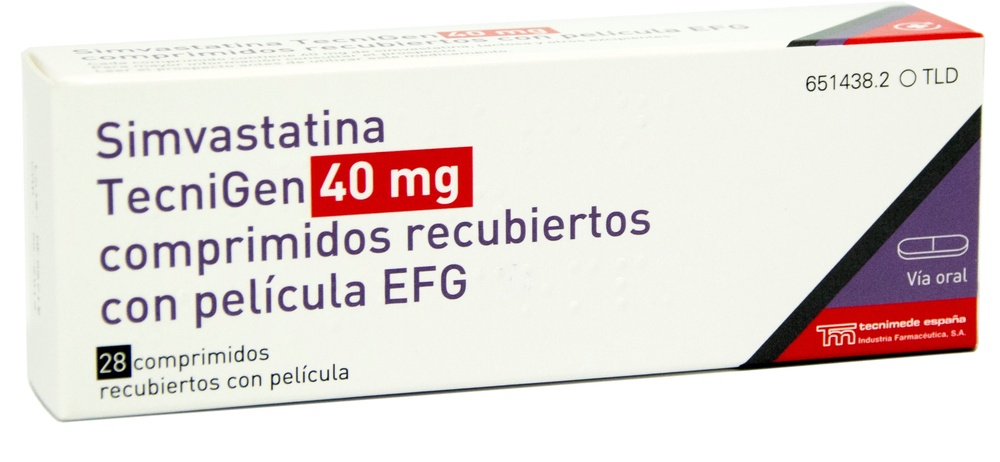 SIMVASTATINA TECNIGEN 40 mg COMPRIMIDOS REVESTIDOS POR PELÍCULA