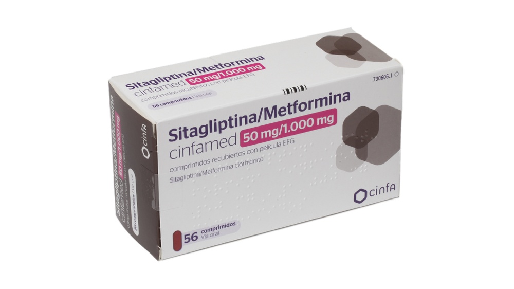 SITAGLIPTINA/METFORMINA CINFAMED 50 mg/1000 mg COMPRIMIDOS REVESTIDOS POR PELÍCULA