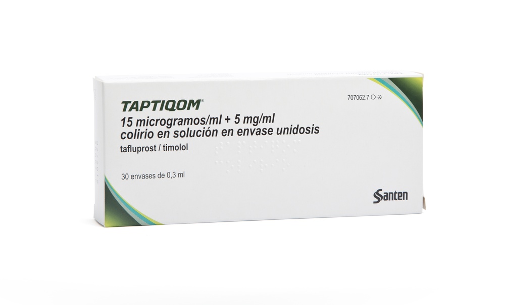 TAPTIQOM 15 microgramas/ml + 5 mg/ml colírio, solução em embalagens unidose