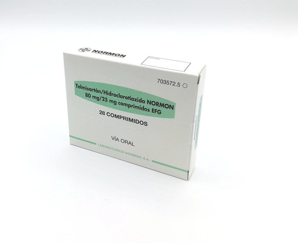 TELMISARTAN/HIDROCLOROTIAZIDA NORMON 80 mg/25 mg COMPRIMIDOS