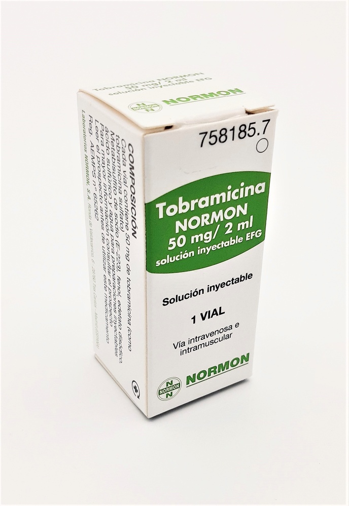 TOBRAMICINA NORMON 50 mg/2 ml SOLUÇÃO INJETÁVEL