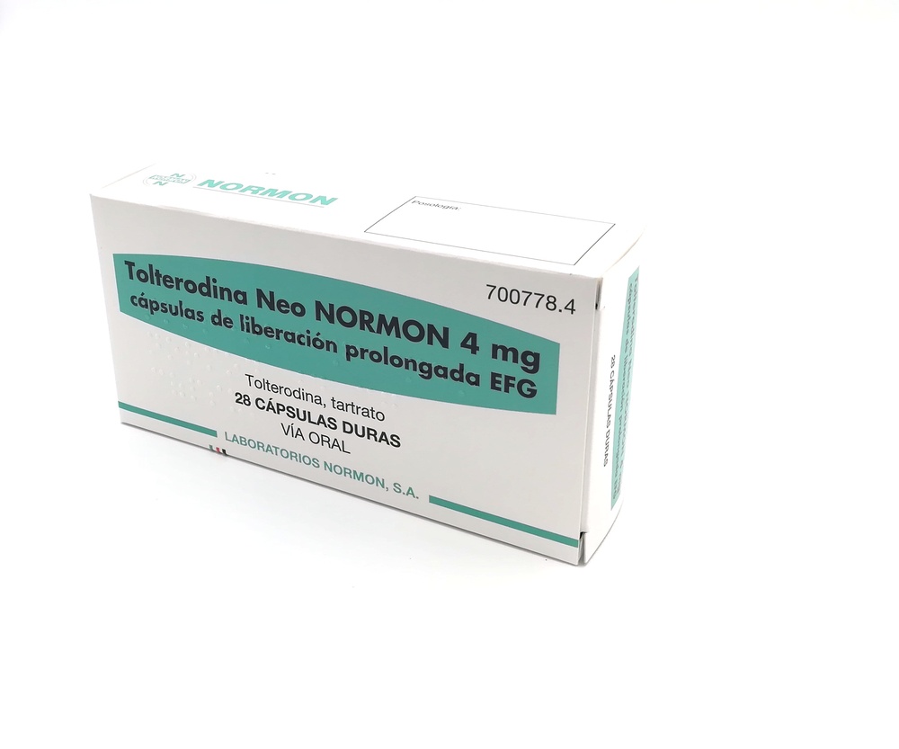 TOLTERODINA NEO NORMON 4 mg CÁPSULAS DE LIBERTAÇÃO PROLONGADA DURAS